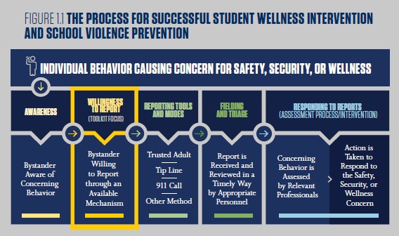 Bystander reporting student intervention graphic